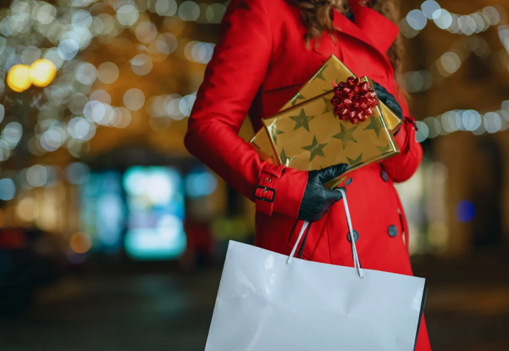 woman holiday shopping