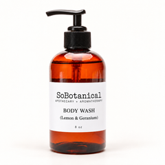 SoBotanical Body Wash (Lemon & Geranium) — front view