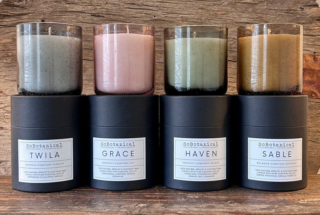 A collection of SoBotanical candles